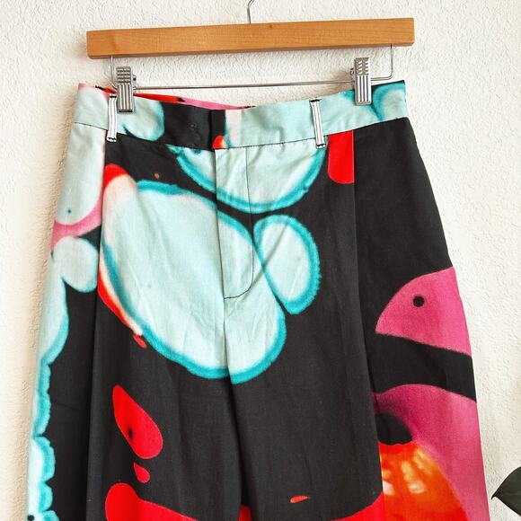 The Kit Womens Wide Leg Leigh Trouser Pants Size 6 Pleated Front Baggy Abstract - Picture 2 of 12